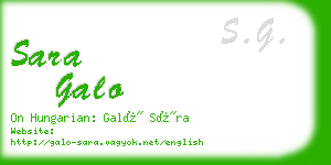 sara galo business card